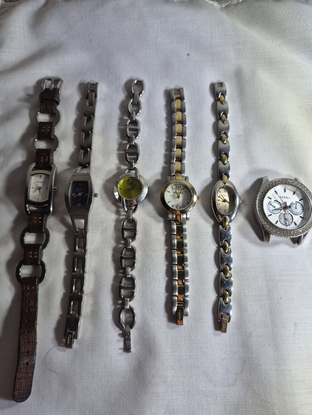Lot of 6 Vintage & Classic Women’s Fossil Watches Bundle As-Is